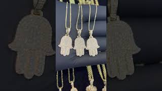 14K Gold Diamond Hamsa Pendant Set 66613 shorts [upl. by Llednol]