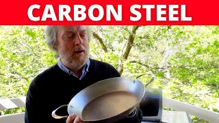 Get the smoke out How to Season Carbon Steel on a Barbecue Grill [upl. by Stalker540]