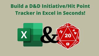 Create a Dungeons and Dragons Initiative and Hit Point Tracker in Excel in Seconds [upl. by Ariay6]