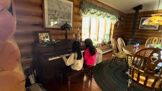 Sisters playing 情人 · BEYOND in a log cabin home in Montana [upl. by Nodaj728]