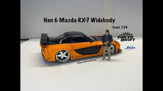 Han amp Mazda RX7 Widebody by Jada  Metals Diecast  Diecast Unboxing  Fast amp Furious Tokyo Drift [upl. by Eeleimaj]