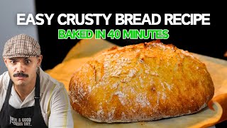 The Easiest Crusty Bread Recipe 4 INGREDIENTS [upl. by Najram147]