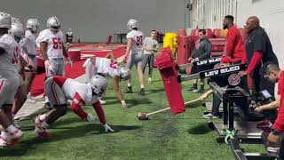 Ohio State Dline drills first day of spring ball [upl. by Durning608]