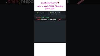 Reading a local JSON file in JavaScript using Fetch API [upl. by Leihcar]