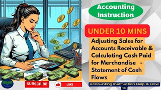 Adjusting Sales for Accounts Receivable amp Calculating Cash Paid for Merch Statement of Cash Flows [upl. by Vladimir694]