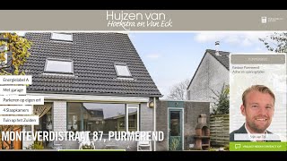 Te koop Monteverdistraat 87 Purmerend  Hoekstra en van Eck Makelaars  Méér Makelaar [upl. by Alper]