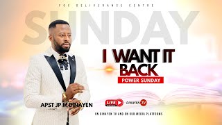 I WANT IT BACK  APOSTLE JP M DINAYEN  DINAYEN TV [upl. by Stefano]