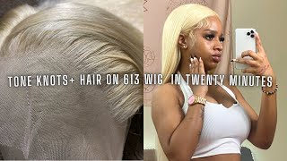 how to tone 613 knots without developer  tone 613 hair IN TWENTY MINUTES THE PERFECT BLONDE [upl. by Gillman640]