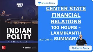 L41 Center State Financial Relations  100 Hours  Laxmikanth Summary  UPSC  Sidharth Arora [upl. by Ykvir87]