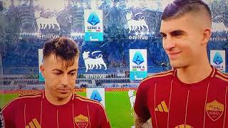 El Shaarawi e Mancini intervista post RomaLecce41 [upl. by Itsyrc]