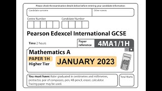 IGCSE Mathematics January 2023  4MA11H [upl. by Llered94]