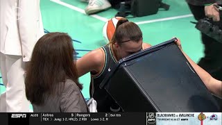 Sabrina Ionescu THROWS UP In 4th Quarter Of WNBA Finals Game 4  New York Liberty vs Las Vegas Aces [upl. by Feinleib]