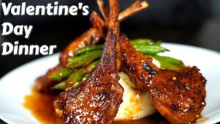 Full Valentines Day Dinner From Start To Finish  Glazed Lamb Chops Recipes MrMakeItHappen [upl. by Malca]