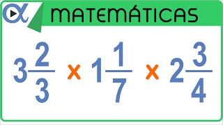 ✖️ MULTIPLICACIÓN de 3 FRACCIONES MIXTAS 👉 con Diferente Denominador [upl. by Nace642]