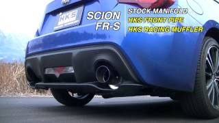 SCION FRS HKS HiPower Single Racing Version EXHAUST SOUND [upl. by Inoj]