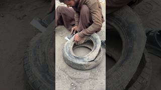 Tyre Cutting Handmade Techniques Process [upl. by Resa]