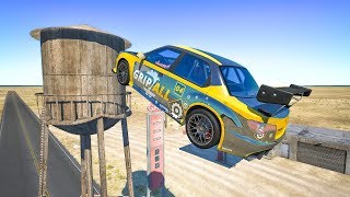 Cars attacking Water Tower  Beamng drive  SpeedRoll [upl. by Iborian383]