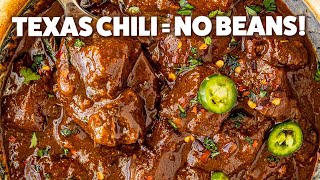 TexasStyle Chili Recipe  All Meat No Beans [upl. by Arin800]