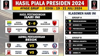 Hasil Piala Presiden 2024 Grup A  Jadwal Piala Presiden 2024 Grup B [upl. by Vasquez]