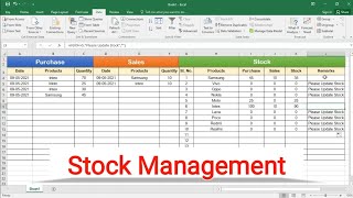 How to Maintain Stock in Microsoft Excel  Stock Maintain Software in Excel [upl. by Schoenfelder]