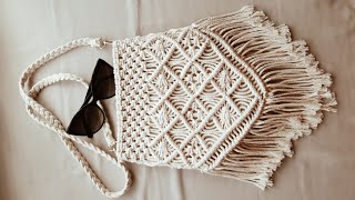 MAKROME ÇANTA YAPIMI  OXXO MODEL  MACRAME BAG TUTORIAL [upl. by Nosreffej]