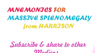 Diseases with Massive Splenomegaly Mnemonic from HARRISONSMnemonic for NEETPGUSMLE step 1 [upl. by Anyale753]