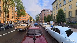 Stockholm Cruising  Sveavägen 2024 REACTIONS CLASSIC CARS 4K [upl. by Lumbard]