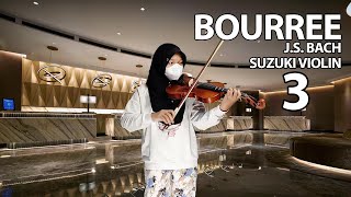 Bourree Violin Suzuki Book 3 JS Bach With Piano Accompaniment [upl. by Nassah802]