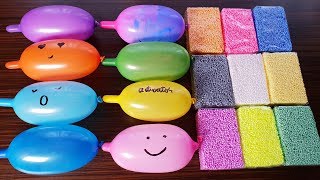 Making Slime With Funny Balloons And Floam Bricks 2 [upl. by Shannan]