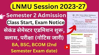 LNMU Session 202327 2nd semester Admission or class start Exam Notice jaari BABSCBCOM Syllabus [upl. by Mel643]