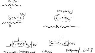 CHM 251 Alkynes Part 7 Vinyl Allyl Propargyl Groups in Alkyne Nomenclature [upl. by Ahsekal]