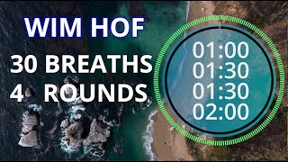 Wim Hof Guided Breathing Session  4 Rounds For Beginners No Talking [upl. by Ferde922]