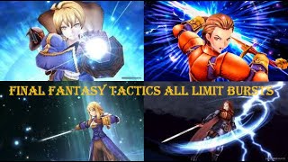 Final Fantasy Tactics All Limit Bursts Full Party  FFBE WOTV [upl. by Amaryl887]