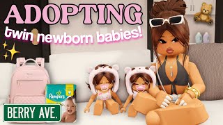 ADOPTING NEWBORN TWINS  Roblox Berry Avenue Roleplay [upl. by Lila]