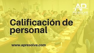 CALIFICACIÓN DE PERSONAL 1era Parte [upl. by Bakerman740]