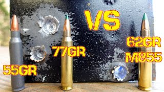 AR15 556 Bullet weight Shootout 55gr vs 62gr vs 77gr [upl. by Hgielrebma]