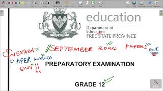 GEOGRAPHY GRADE 12 PAPER 1 MEMO SEPTEMBER 2024 PREPARATORY EXAMINATION FREE STATE PROVINCE [upl. by Gnues]