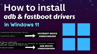 How to install adb and fastboot drivers in Windows 11 [upl. by Eilujna]