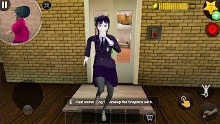 Wednesday enter Miss T house Halloween chapter update new house  Scary Teacher 3D [upl. by Kiryt]