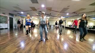 Baby Boots AB Line Dance By Rob Holley To Music With Dawn At Dance All Night On 12 4 23 [upl. by Elleunamme]