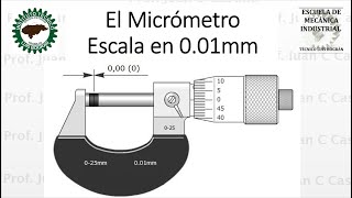 Micrómetro escala 001 mm Centésimas de milímetro [upl. by Eneliak]