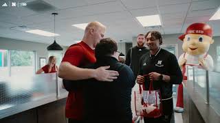 Nebraska Football Players Surprise Runza Employee celebrating his Four Year Work Anniversary 🫶 [upl. by Hawthorn]