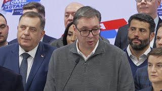 Serbia’s governing populists claim sweeping victory in election [upl. by Armyn]