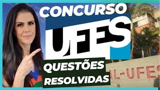 CONCURSO UFES  PROVA UFES RESOLVIDA [upl. by Acimaj]