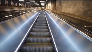 Sweden Stockholm Hjulsta subway station 2X elevator 2X escalator [upl. by Nyliram]