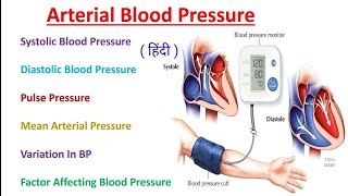 Blood pressure physiology  Arterial blood pressure  Systolic BP  Diastolic BP  PP  MAP [upl. by Laeynad]