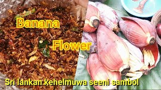 Fried Banana Flower Sri lankan keselmuwa Seeni Sambol [upl. by Ardnael]