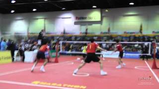 Kings Cup 2014 Sepak Takraw Malaysia vs Korea 2nd regu  Team event semi final [upl. by Loree]