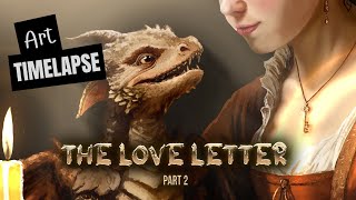 Drawing Dutch Masters A lady Writing a Love Letter With a Dragon Part 2  TIMELAPSE ART [upl. by Leasi]