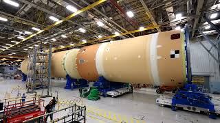 Watch Engineers Join SLS Rocket Parts to Form Artemis II Core Stage [upl. by Bickart]